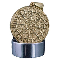 Colgante Vegvisir de oro, collar vikingo, brújula nórdica