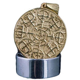 Colgante Vegvisir de oro, collar vikingo, brújula nórdica