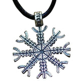 Pendentif symbole d'Aegishjalmur ou Helm of Awe argent ou or
