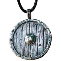 Pingente viking antigo escudo artesanato prata ou ouro