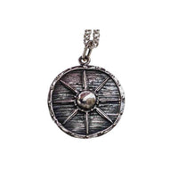Pendentif viking artisanale bouclier guerrier en argent ou or