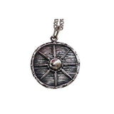 Pendentif viking artisanale bouclier guerrier en argent ou or
