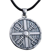 Pingente de guerreiro viking feito à mão Lagertha shield em prata ou ouro