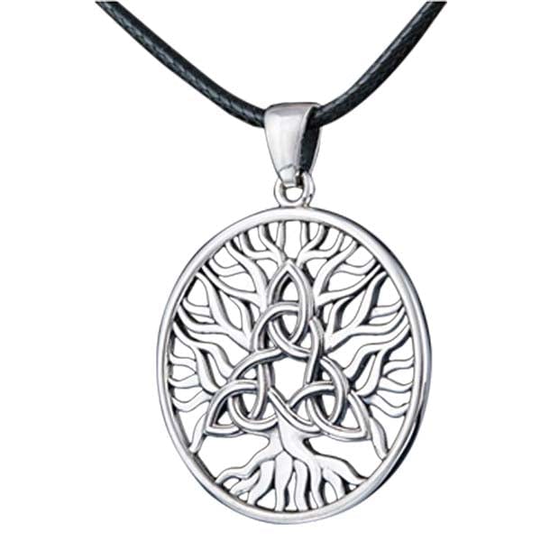 Colgante de joyería vikinga Yggdrasil con símbolo Triquetra