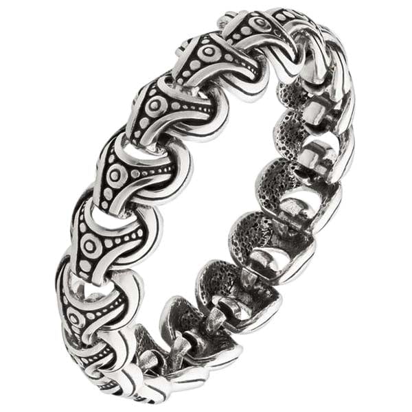 Chaine d'anneaux viking en argent style scandinave