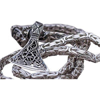Cadena y eslabones cuadrados de hacha vikinga en plata.