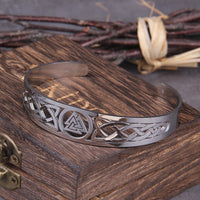 Pulseira viking ajustável com símbolo Valknut 