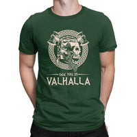 Camiseta de caveira "Te vejo em Valhalla"