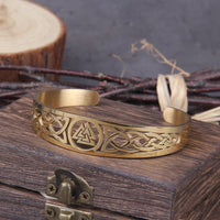 Pulseira viking ajustável com símbolo Valknut 