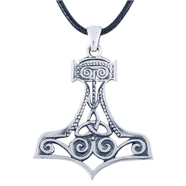 Pingente martelo de Thor Mjolnir com ornamento em prata ou ouro