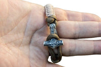 Pulsera de martillo de Thor hecha a mano en plata y paracord de olivo
