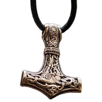 Pendentif Mjolnir marteau de Thor en bronze ou argent style Mammen