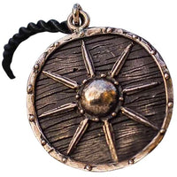 Colgante escudo vikingo Collar vikingo artesanal en bronce plata u oro