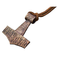 Colgante martillo de Thor en bronce o plata imitación madera