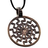 Pingente de prata de símbolo de sol preto de luxo ou pingente de bronze de ouro