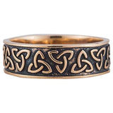 Anel de bronze com símbolo triquetra