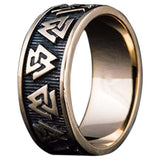 Anillo con símbolo de Valknut, joyería vikinga de bronce