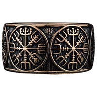 ANILLO BRONCE BRÚJULA RUNICA VEGVISIR