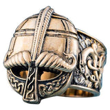 Anillo casco vikingo de bronce