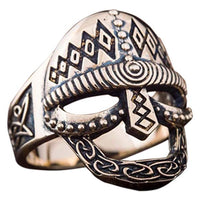 Anillo de casco vikingo Bronce Joyería única hecha a mano