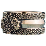 Anillo nórdico con lobos.