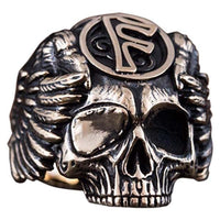 Anel de bronze Odin com símbolo rúnico Ansuz