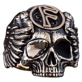 Anel de bronze Odin com símbolo rúnico Ansuz
