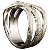 Anillo serpiente Midgard en oro blanco o amarillo de 14 o 18 quilates