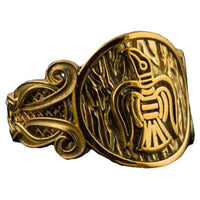 Anillo de oro del cuervo vikingo | vikingo celta