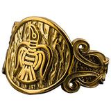Anillo de oro del cuervo vikingo | vikingo celta