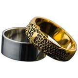 Árbol vikingo Yggdrasil en anillo de oro para hombre o mujer