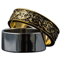 Anel de ouro viking escandinavo feito à mão