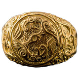 Cuervo de Odín en anillo de oro vikingo