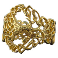 Anillo de sello en oro Yggdrasil, el árbol del mundo vikingo