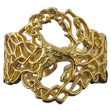 Anillo de sello en oro Yggdrasil, el árbol del mundo vikingo