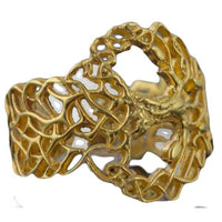 Anillo de sello en oro Yggdrasil, el árbol del mundo vikingo