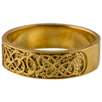 Urnas vikingas sobre anillo de oro hecho a mano