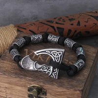 Bracelet hache viking avec runes