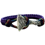 Pulseira de machado viking prata cor roxa
