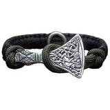 Wunjo rune viking machado e pulseira preta paracord