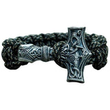 Paracord vikingo moljnir gigante en color oliva plateado