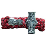 Prata gigante moljnir vermelho viking paracord