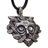 Colgante de amuleto vikingo de plata de ley con máscara de Gnezdovo