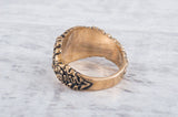 Bague nordique en bronze avec symbole Valknut artisanal