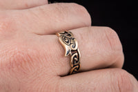 Anillo de lobo de bronce vikingo Fenrir para hombre o mujer