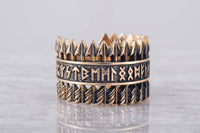 Anel de flechas com runas antigas de Futhark em bronze