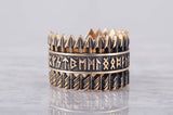 Anel de flechas com runas antigas de Futhark em bronze
