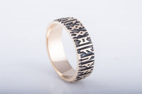 Anillo de bronce joyería vikinga runas del futhark