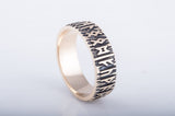 Anillo de bronce joyería vikinga runas del futhark