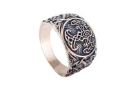 Anillo vikingo Yggdrasil árbol de la vida joyería artesanal de bronce